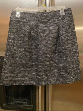 The Loft Black Tweed A-line Skirt
